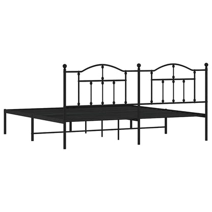 Giroletto con Testiera in Metallo Nero 200x200 cm | homemem39