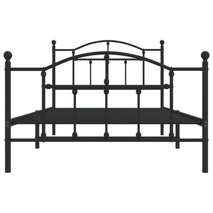 Giroletto con Testiera e Pediera Metallo Nero 100x200 cm