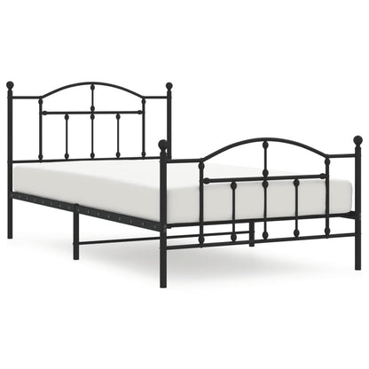Giroletto con Testiera e Pediera Metallo Nero 107x203 cm | homemem39