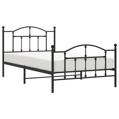 Giroletto con Testiera e Pediera Metallo Nero 107x203 cm