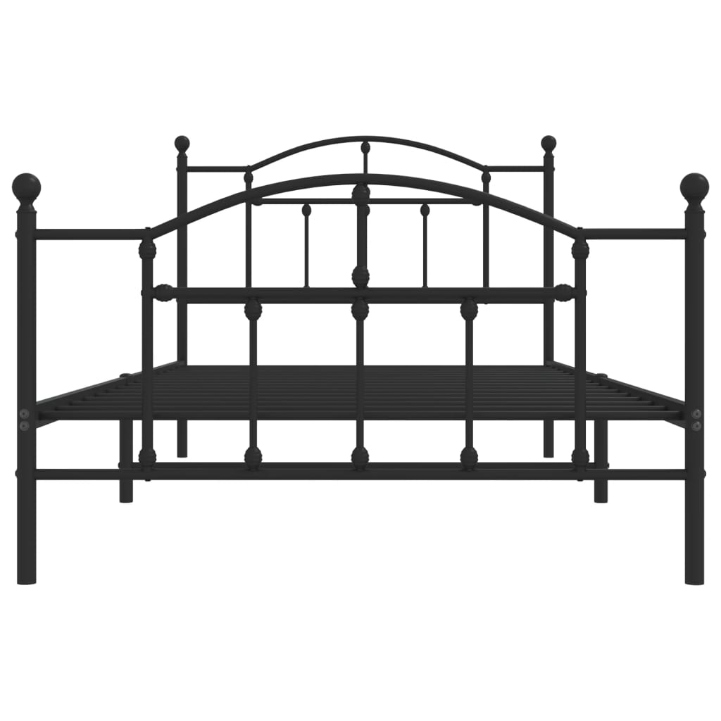 Giroletto con Testiera e Pediera Metallo Nero 107x203 cm | homemem39