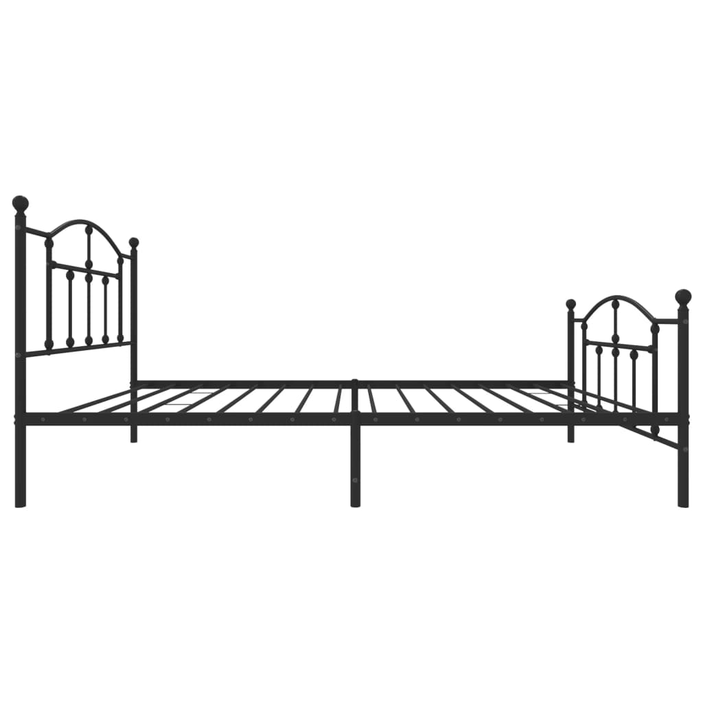 Giroletto con Testiera e Pediera Metallo Nero 107x203 cm | homemem39
