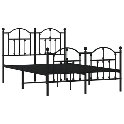 Giroletto con Testiera e Pediera Metallo Nero 120x190 cm
