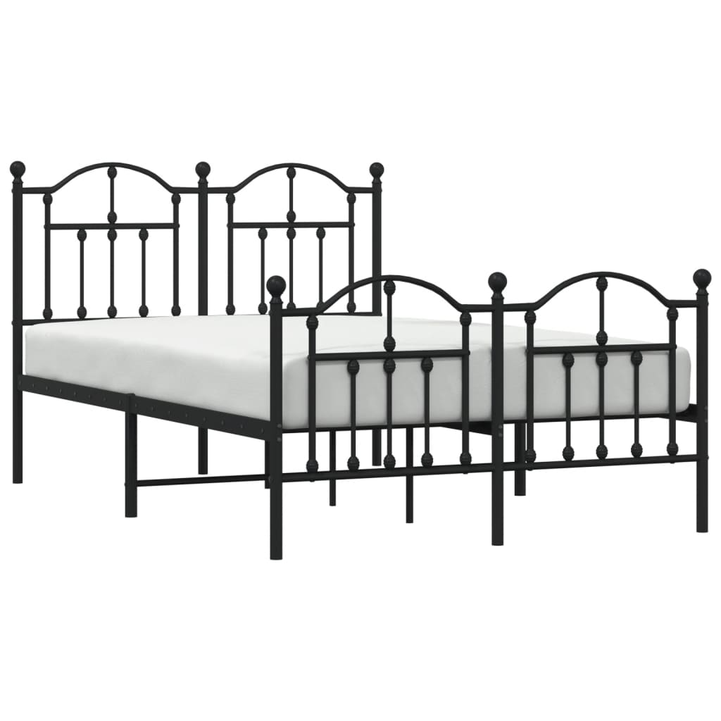 Giroletto con Testiera e Pediera Metallo Nero 120x190 cm