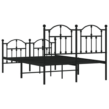 Giroletto con Testiera e Pediera Metallo Nero 120x190 cm