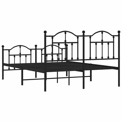 Giroletto con Testiera e Pediera Metallo Nero 140x190 cm | homemem39