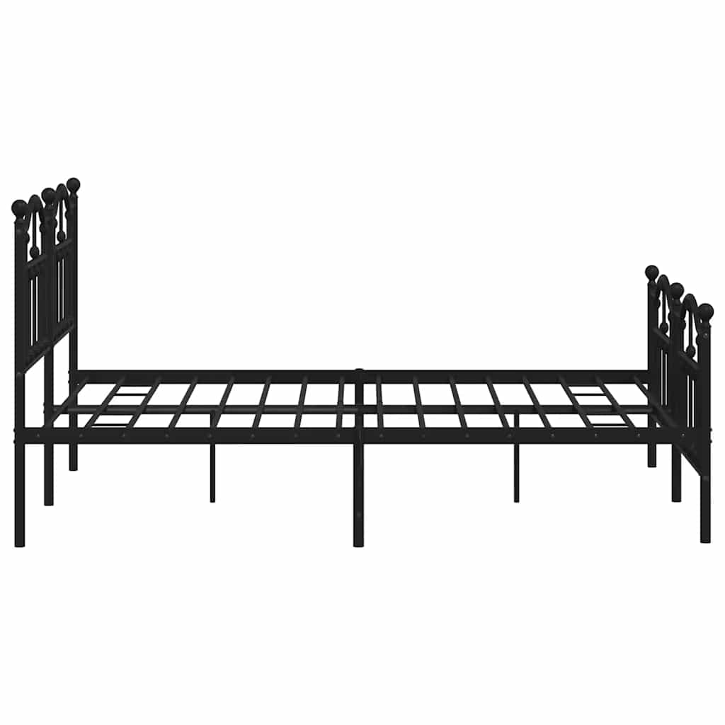 Giroletto con Testiera e Pediera Metallo Nero 140x200 cm | homemem39