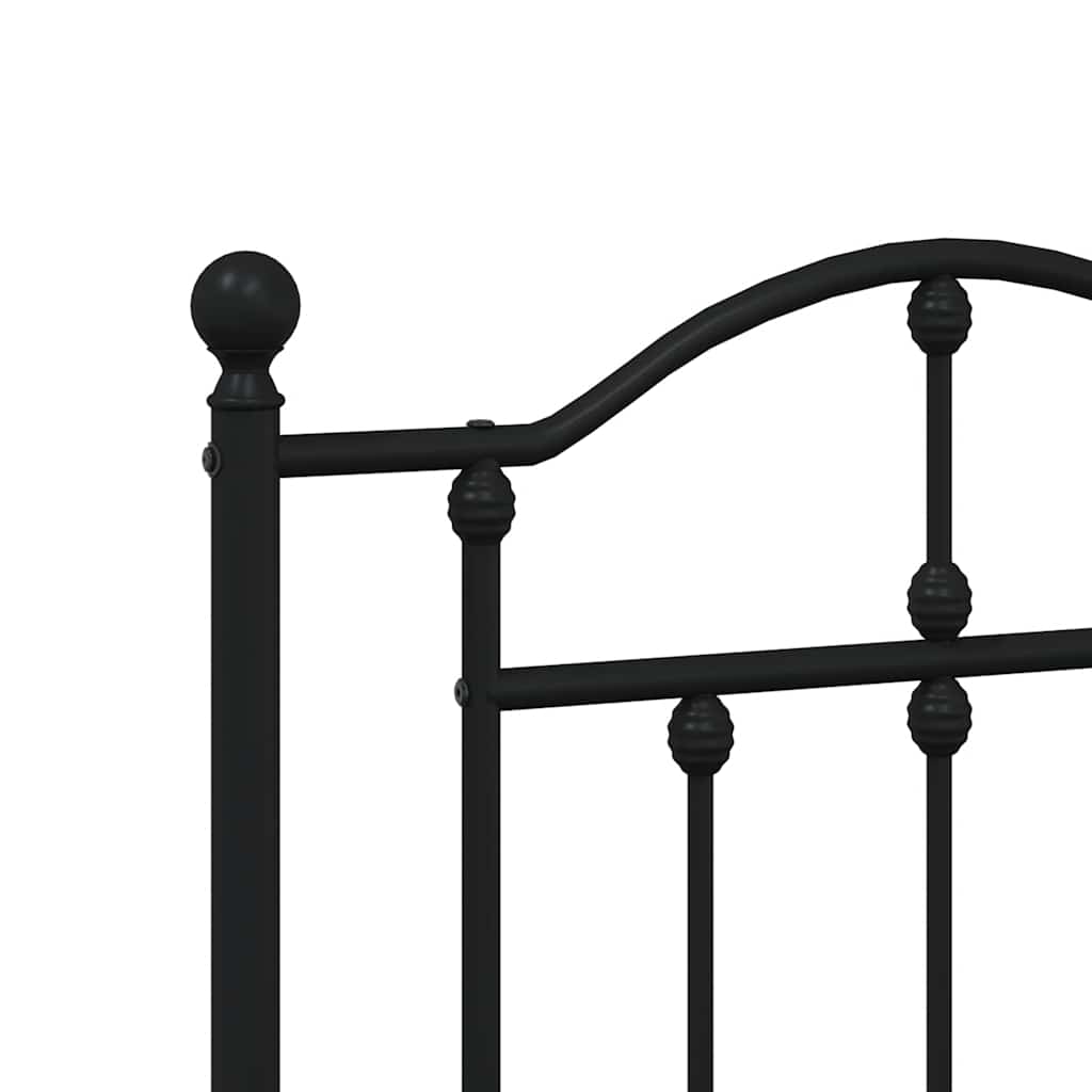 Giroletto con Testiera e Pediera Metallo Nero 140x200 cm | homemem39