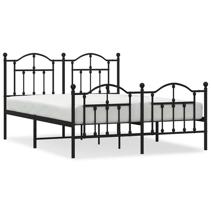Giroletto con Testiera e Pediera Metallo Nero 150x200 cm | homemem39