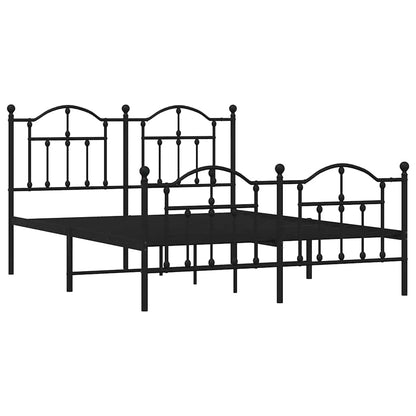 Giroletto con Testiera e Pediera Metallo Nero 150x200 cm | homemem39