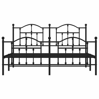 Giroletto con Testiera e Pediera Metallo Nero 183x213 cm | homemem39