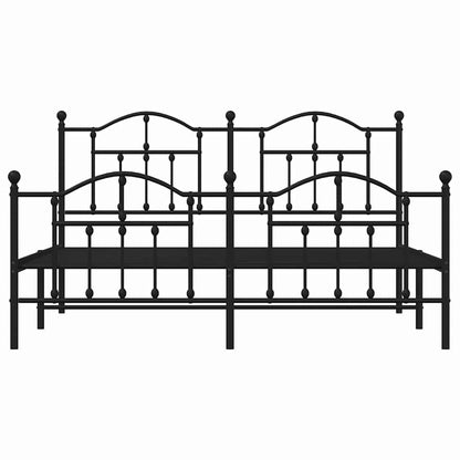 Giroletto con Testiera e Pediera Metallo Nero 183x213 cm