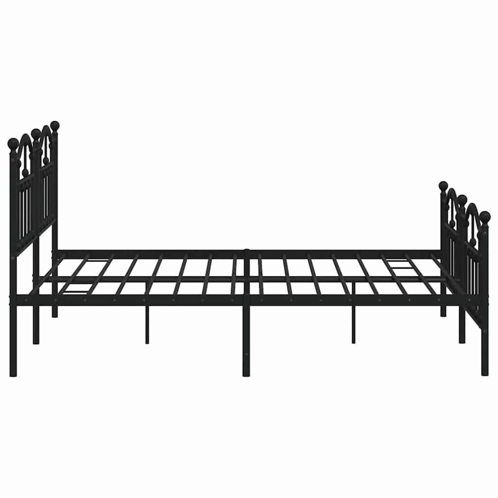 Giroletto con Testiera e Pediera Metallo Nero 183x213 cm | homemem39