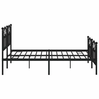 Giroletto con Testiera e Pediera Metallo Nero 183x213 cm | homemem39