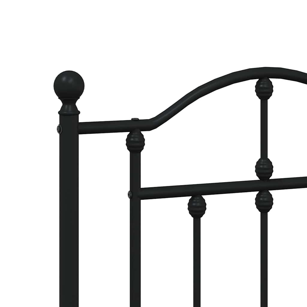 Giroletto con Testiera e Pediera Metallo Nero 183x213 cm | homemem39