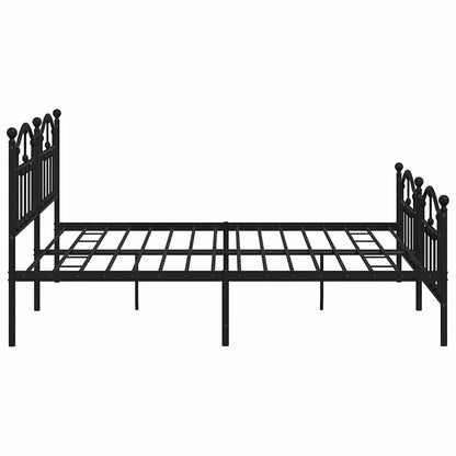 Giroletto con Testiera e Pediera Metallo Nero 193x203 cm | homemem39