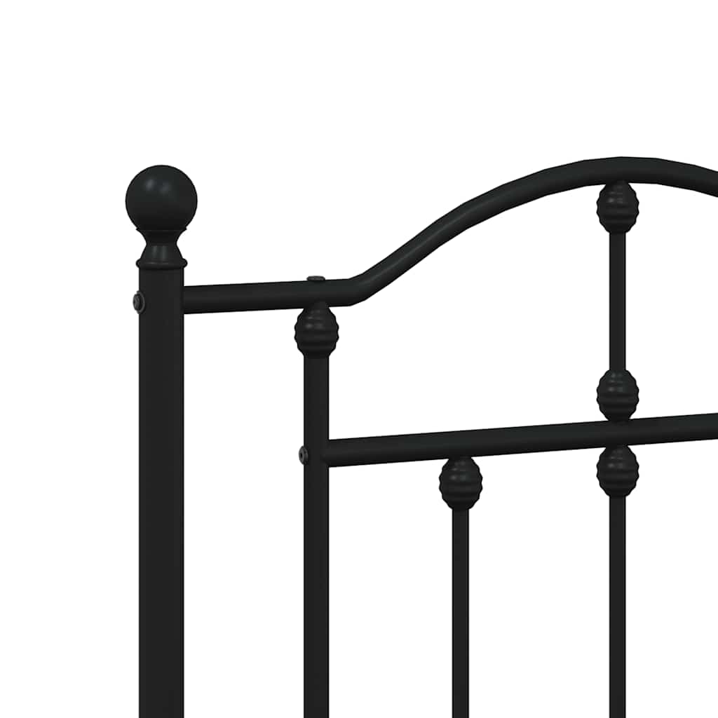 Giroletto con Testiera e Pediera Metallo Nero 193x203 cm | homemem39