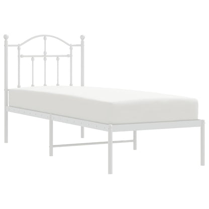 Giroletto senza Materaso con Testiera Metallo Bianco 75x190 cm