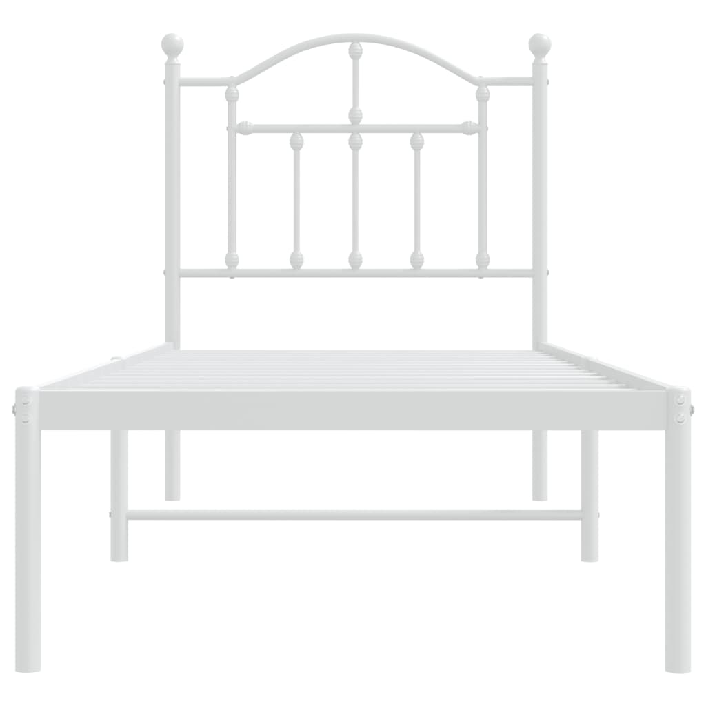 Giroletto senza Materaso con Testiera Metallo Bianco 75x190 cm