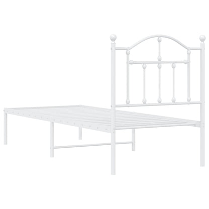 Giroletto senza Materaso con Testiera Metallo Bianco 75x190 cm