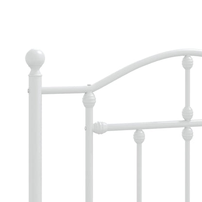 Giroletto senza Materaso con Testiera Metallo Bianco 75x190 cm