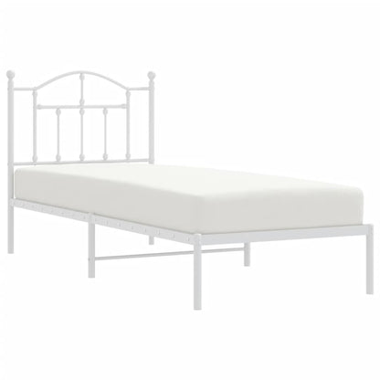 Giroletto con Testiera Metallo Bianco 80x200 cm
