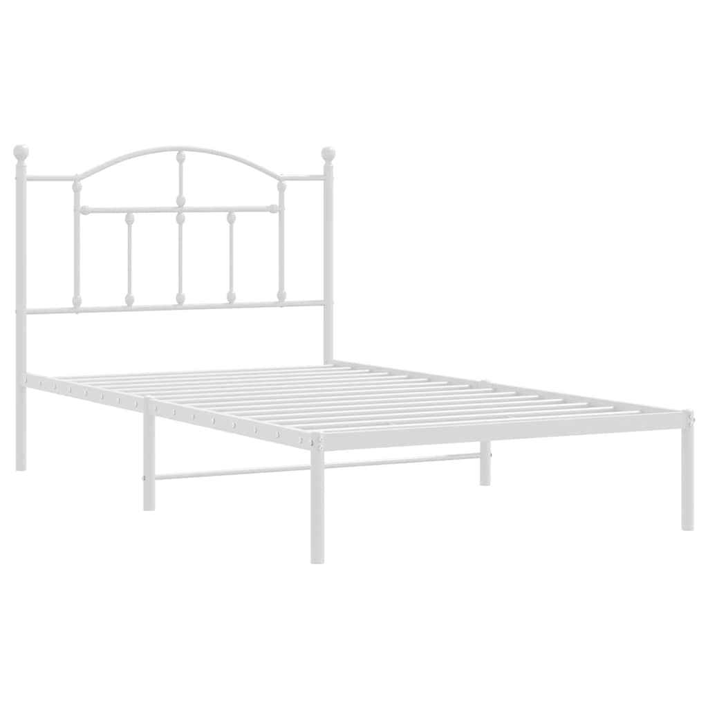 Giroletto con Testiera Metallo Bianco 100x190 cm | homemem39