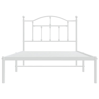 Giroletto con Testiera Metallo Bianco 100x190 cm | homemem39