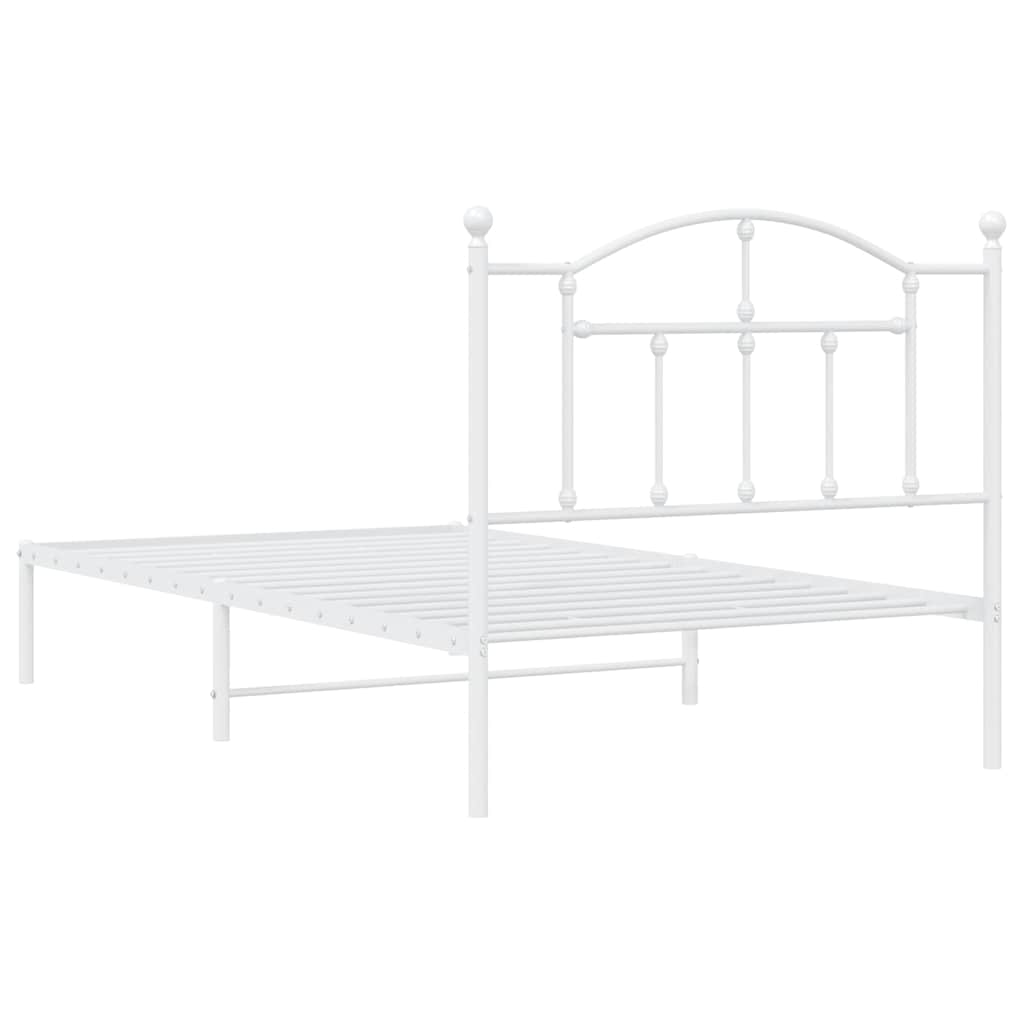 Giroletto con Testiera Metallo Bianco 100x190 cm | homemem39