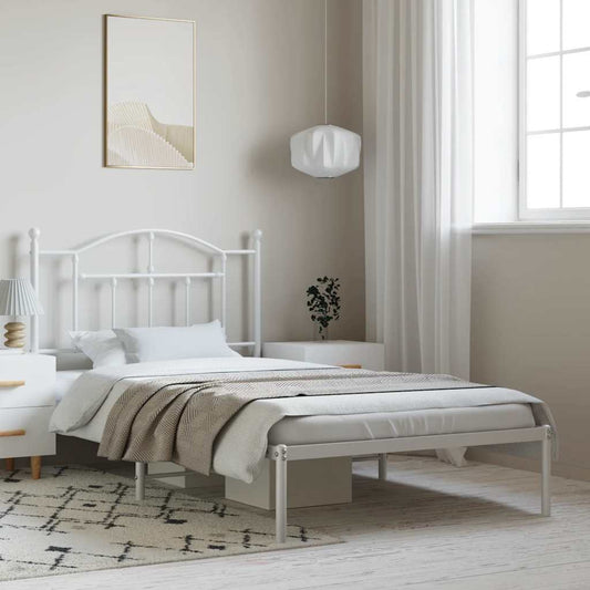 Giroletto con Testiera Metallo Bianco 100x190 cm | homemem39