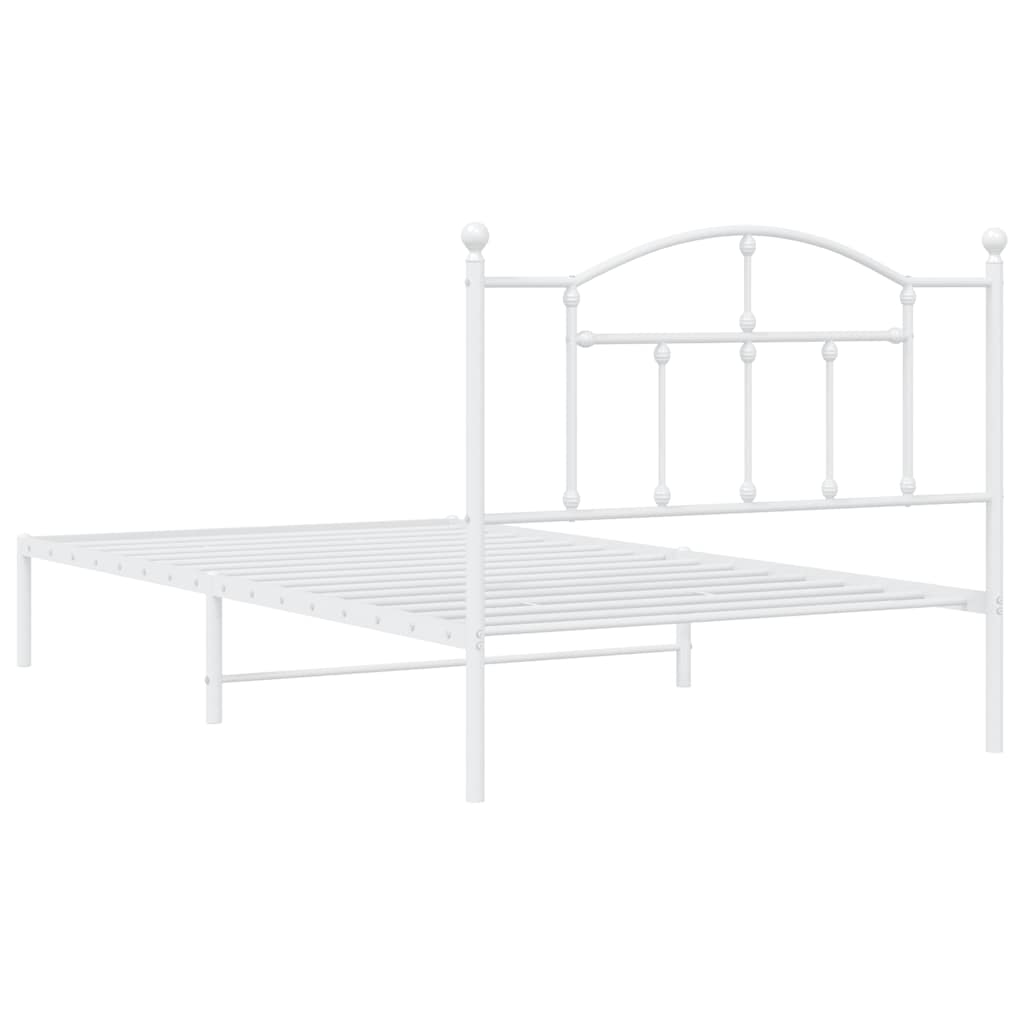 Giroletto con Testiera Metallo Bianco 107x203 cm