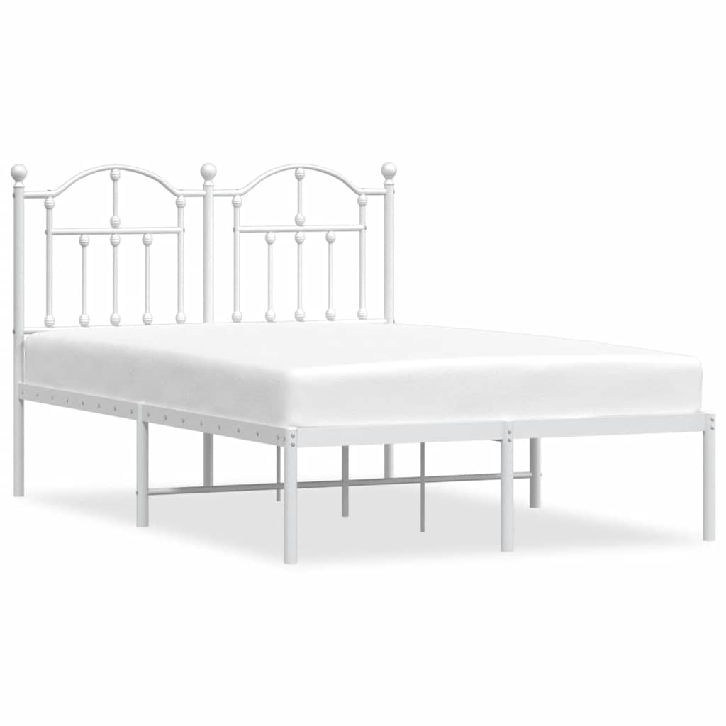 Giroletto con Testiera Metallo Bianco 120x190 cm