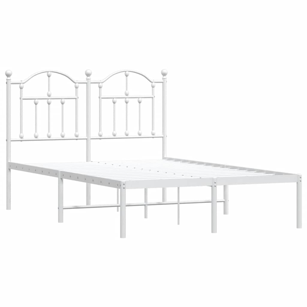 Giroletto con Testiera Metallo Bianco 120x190 cm