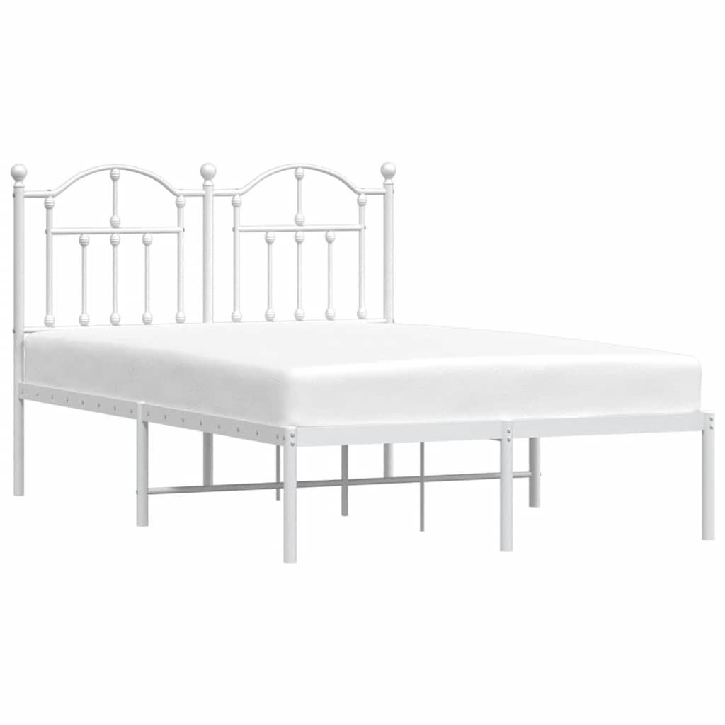 Giroletto con Testiera Metallo Bianco 120x190 cm