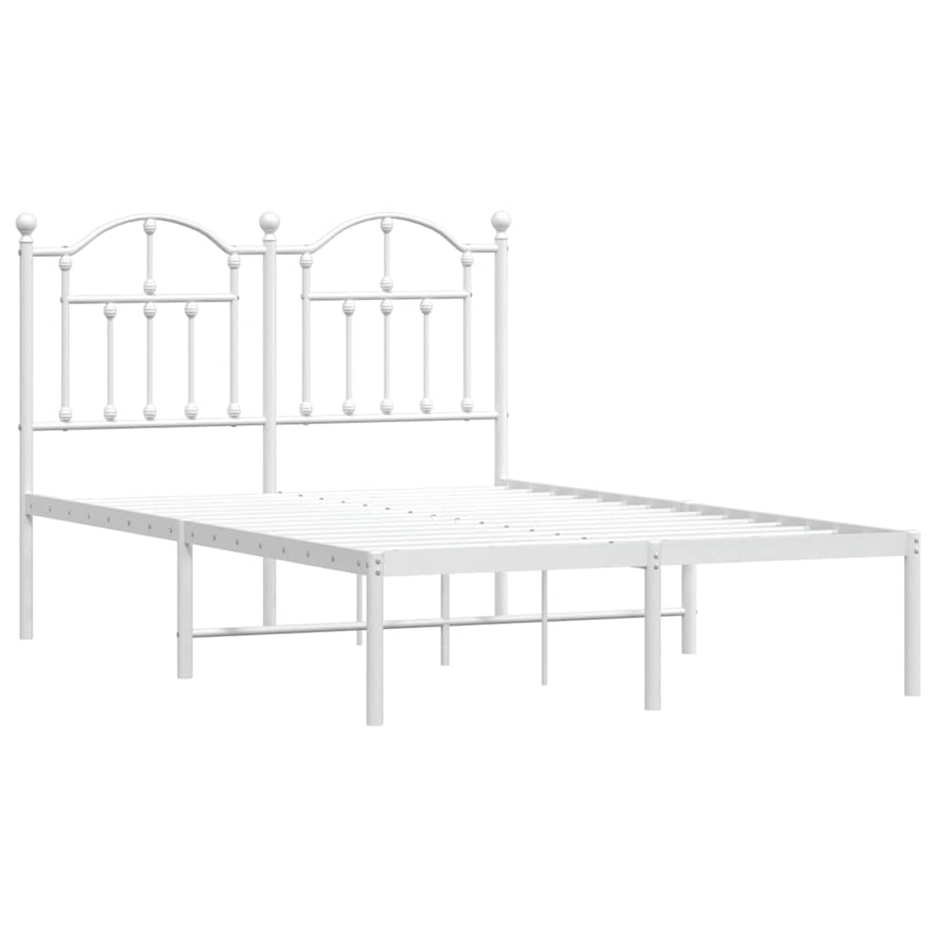 Giroletto con Testiera in Metallo Bianco 120x200 cm