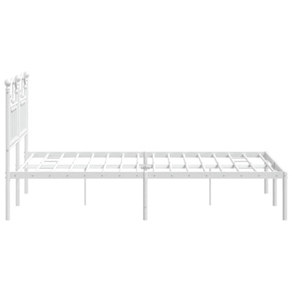 Giroletto con Testiera in Metallo Bianco 120x200 cm