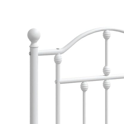 Giroletto con Testiera in Metallo Bianco 120x200 cm | homemem39