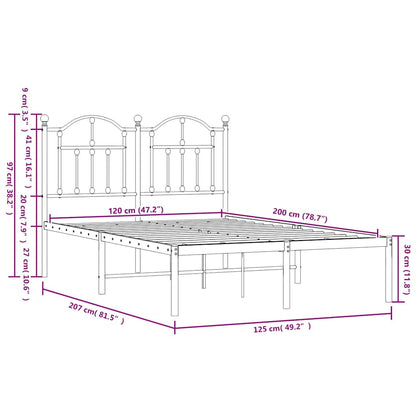 Giroletto con Testiera in Metallo Bianco 120x200 cm | homemem39
