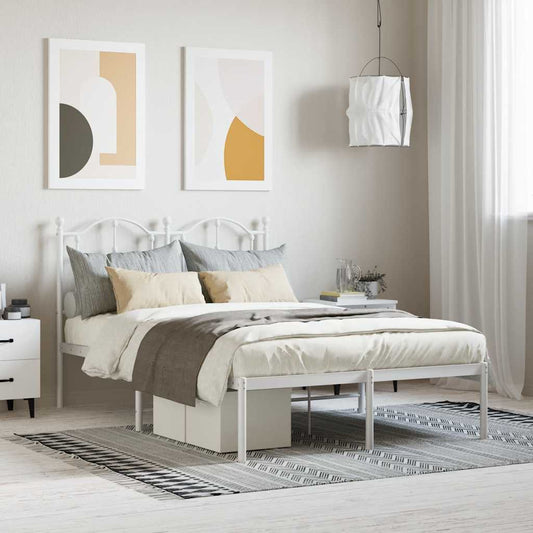 Giroletto con Testiera in Metallo Bianco 120x200 cm | homemem39