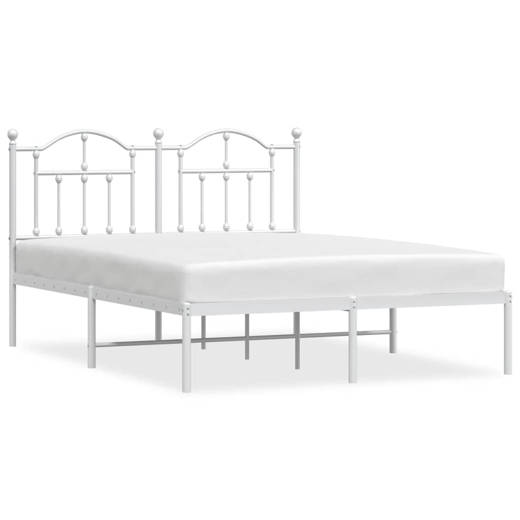 Giroletto con Testiera Metallo Bianco 135x190 cm