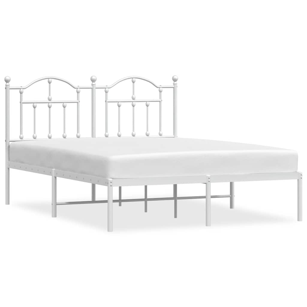 Giroletto con Testiera Metallo Bianco 140x190 cm
