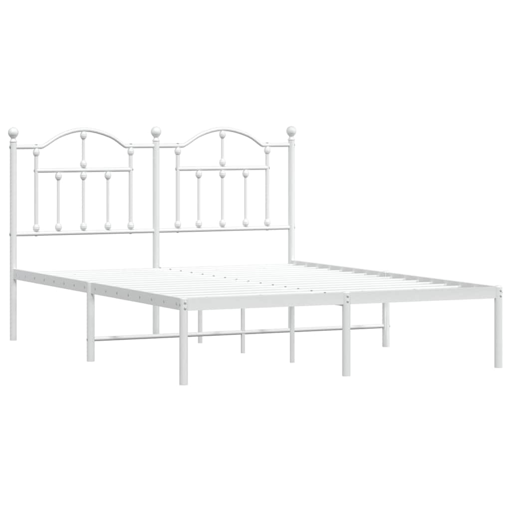 Giroletto con Testiera Metallo Bianco 140x190 cm
