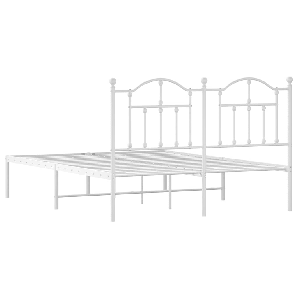 Giroletto con Testiera Metallo Bianco 140x190 cm | homemem39