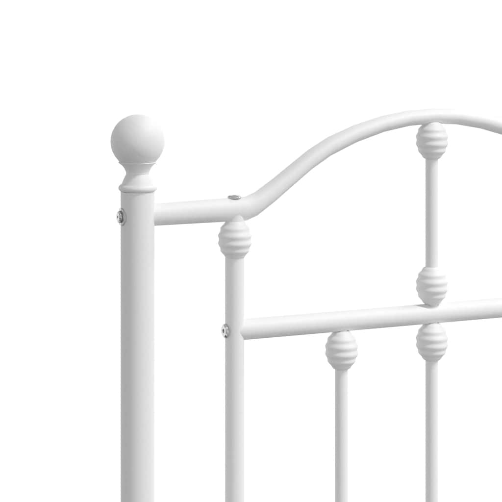 Giroletto con Testiera Metallo Bianco 140x190 cm | homemem39