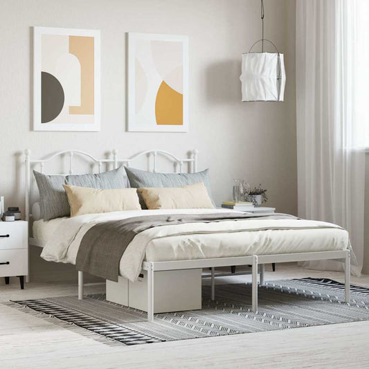 Giroletto con Testiera Metallo Bianco 140x200 cm | homemem39