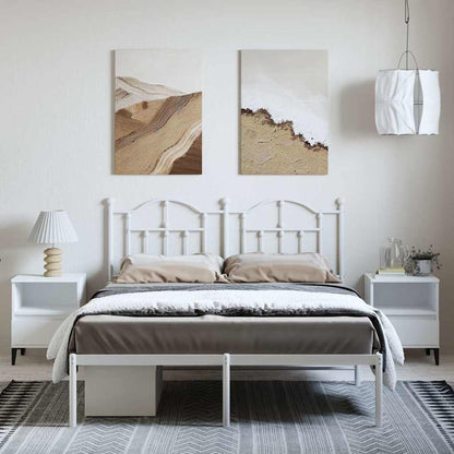 Giroletto con Testiera Metallo Bianco 150x200 cm
