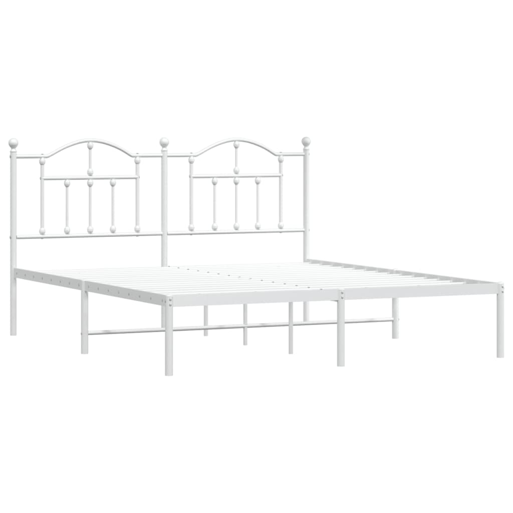Giroletto con Testiera Metallo Bianco 180x200 cm | homemem39