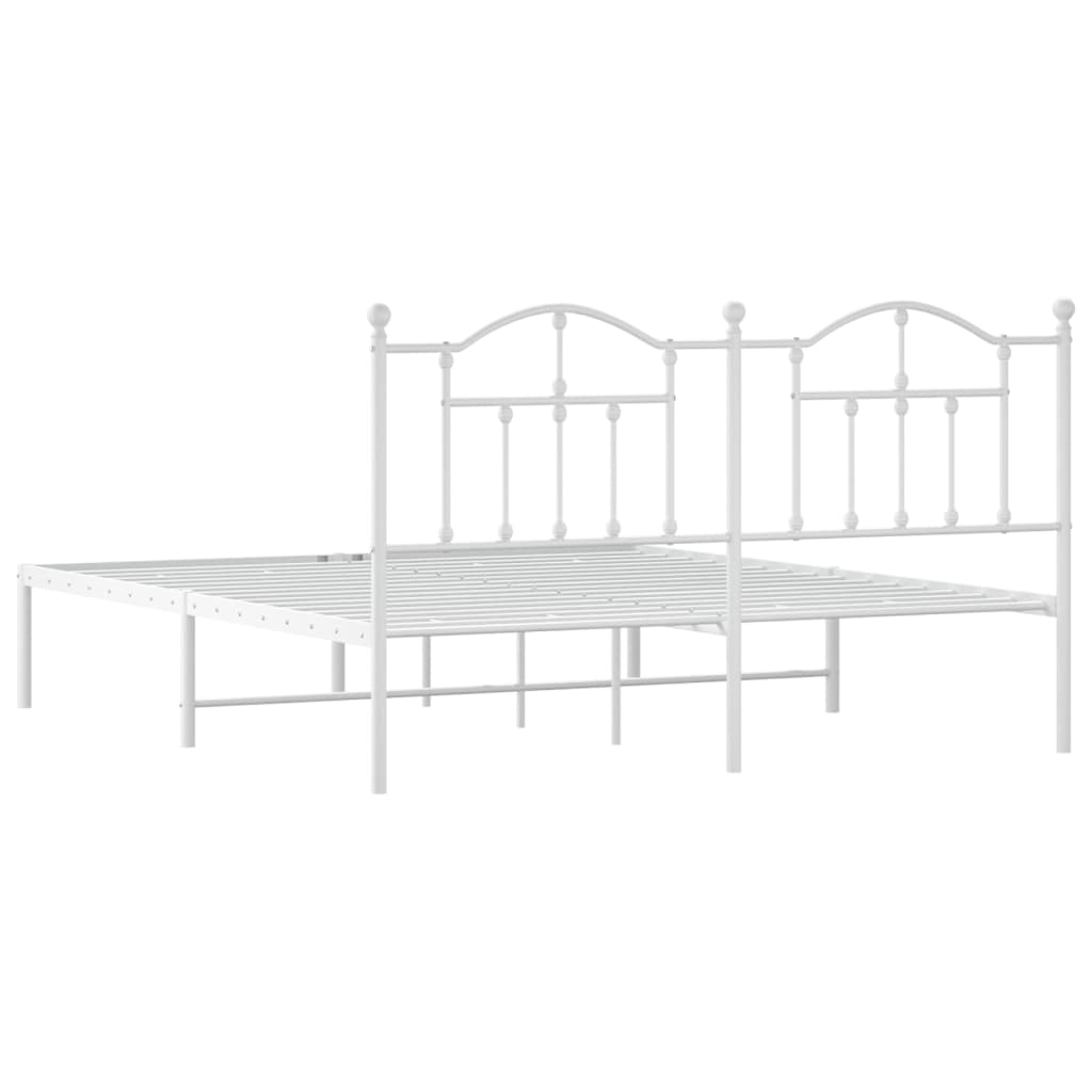 Giroletto con Testiera Metallo Bianco 180x200 cm | homemem39
