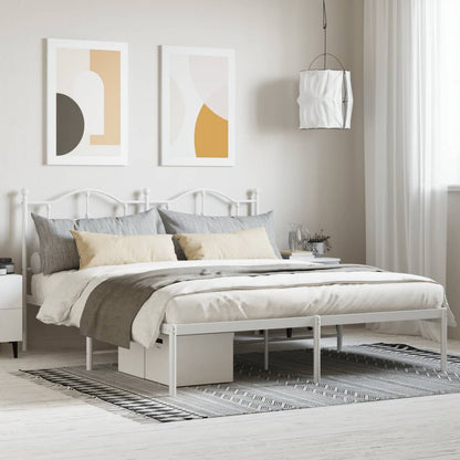 Giroletto con Testiera Metallo Bianco 180x200 cm | homemem39