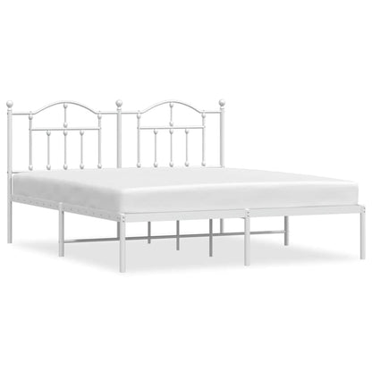Giroletto con Testiera Metallo Bianco 183x213 cm | homemem39